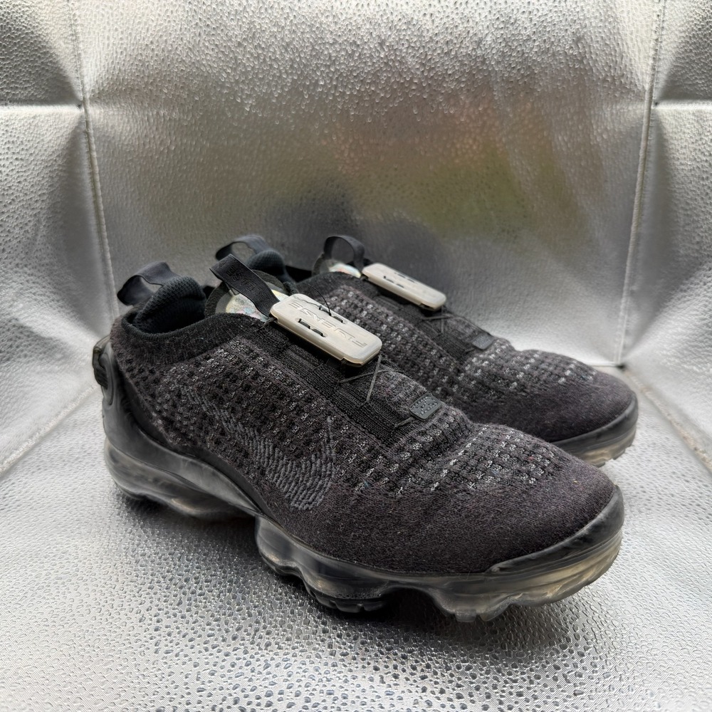 Size 5.5Y Nike Air VaporMax Flyknit Low Dark Gray Black Kids Sneakers CJ4069-002